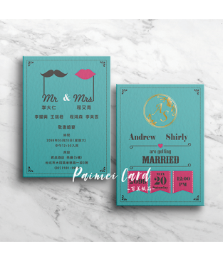 美式明信片喜帖-彩印版《小夫妻》M5557